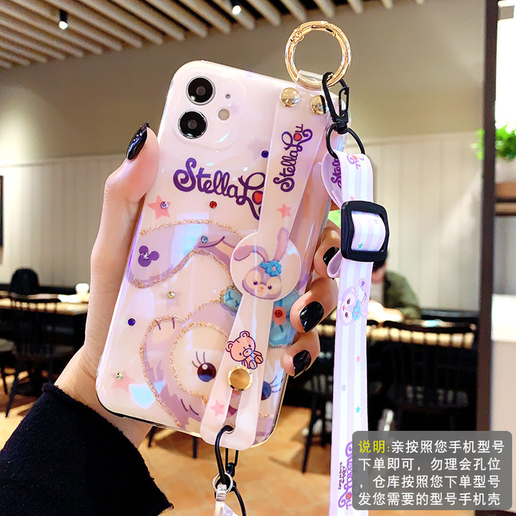 星黛露腕带斜挎挂绳适用苹果12手机壳iPh...