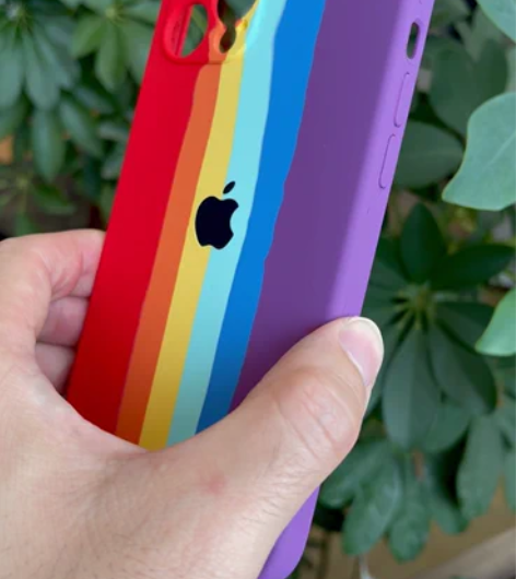 【特价处理】苹果13手机壳彩虹液态硅胶壳X...