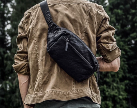 单肩包 男包单肩包小挂包简约头层牛皮男士胸...