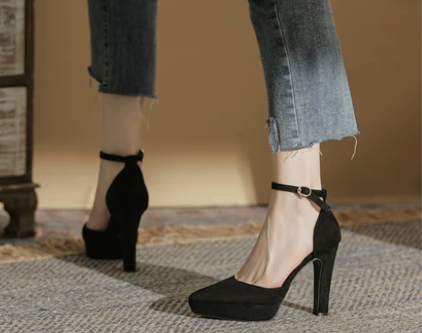 高跟鞋女2020年新款防水台粗跟百搭性感职...