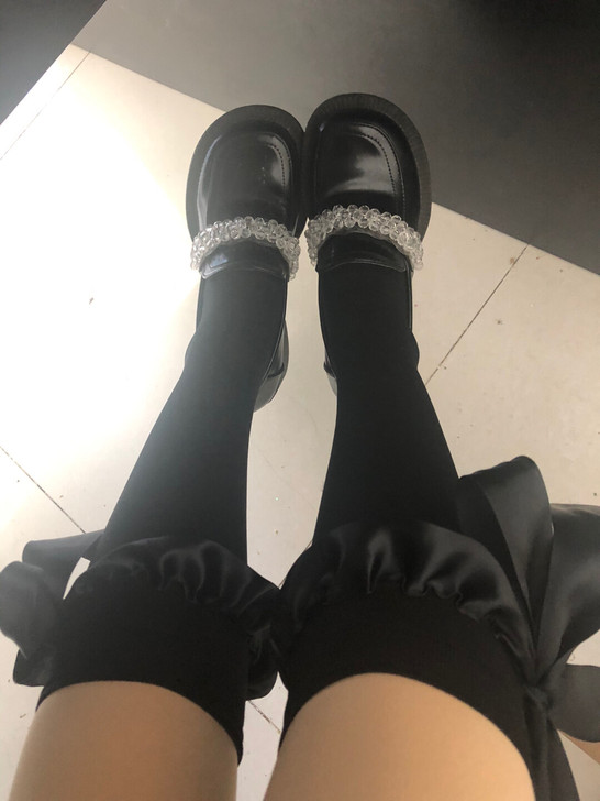 2021英伦风复古玛丽珍鞋粗跟大头娃娃鞋休...