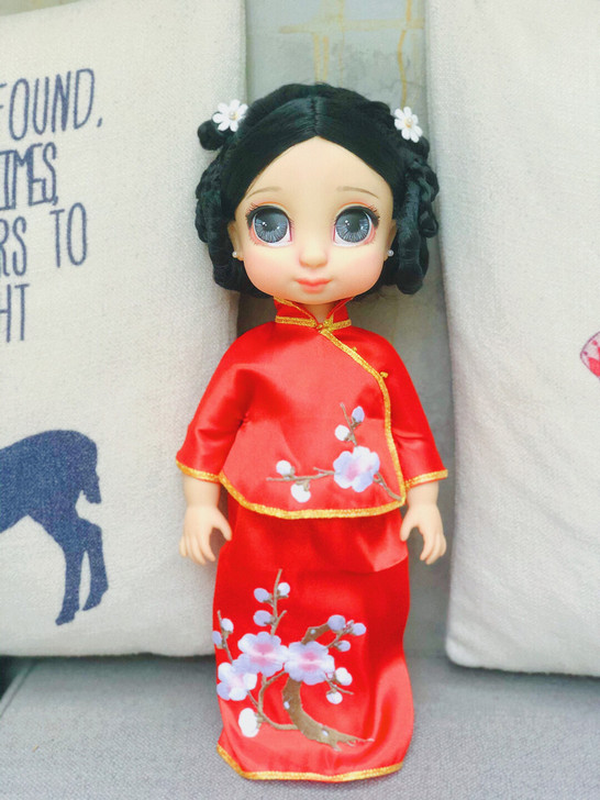 沙龙娃娃古装手作红色娃衣秀禾服晚清民国汉服