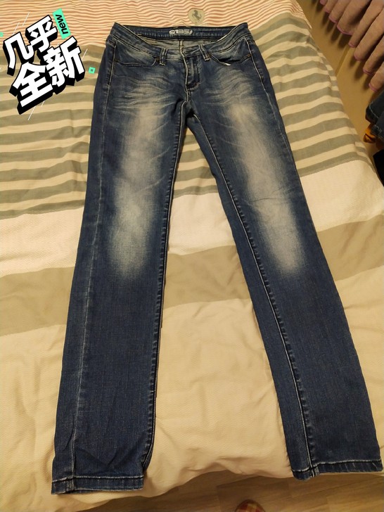 S135深蓝色牛仔裤，100至120斤可穿