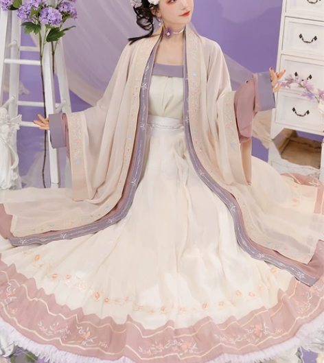 清梳原创芳华宋制汉服女长褙子对襟长衫吊带薄...