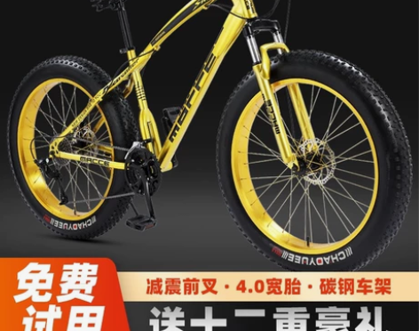 【改行 甩 甩 甩】蟒蛇雪地车自行车成人男...