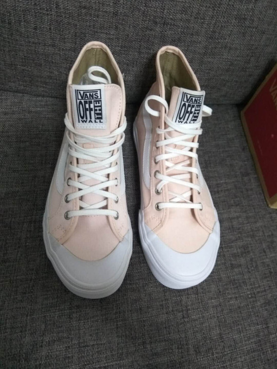 VANS粉色高帮帆布鞋小码福利