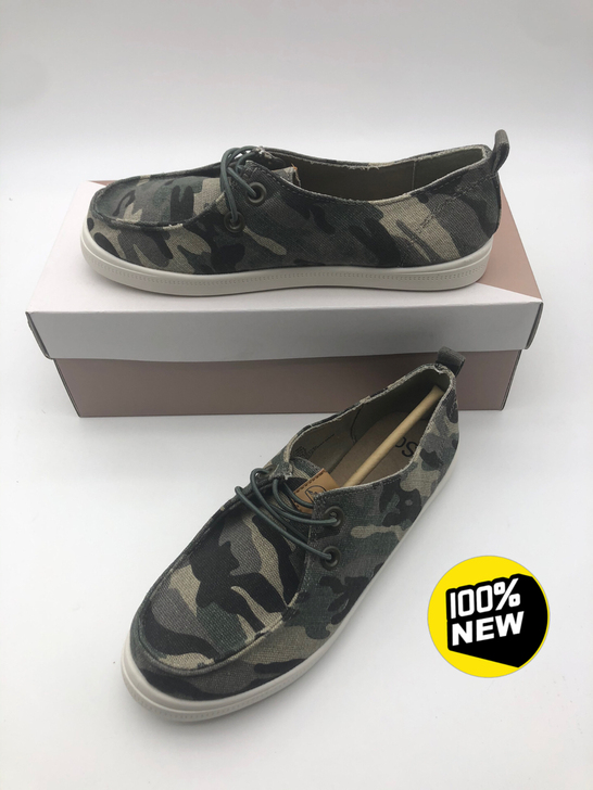 外贸软底布鞋女套脚帆布鞋迷彩一脚蹬懒人鞋记...