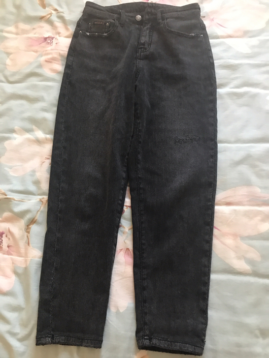烟灰色牛仔裤女 腰围 60 有弹性 棉料软...