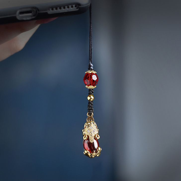 手机挂绳短女款925银貔貅个性创意辟邪苹果...