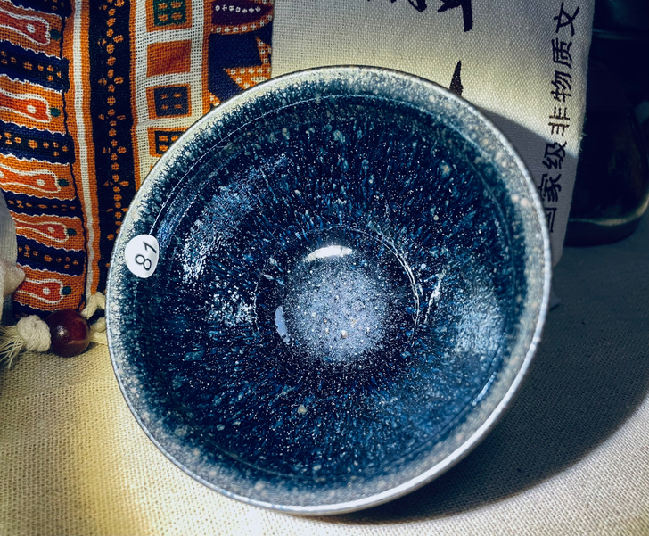 顶级柴烧釉下油滴建盏