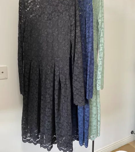 快时尚，法式蕾丝收腰大摆连衣裙 M，L，Ｘ...