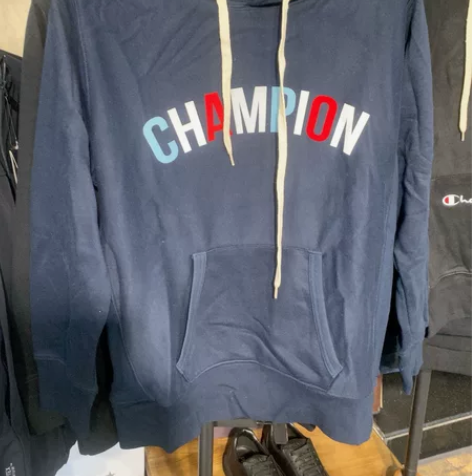 冠军男士连帽口袋纯棉卫衣毛圈秋冬季打底衫保...