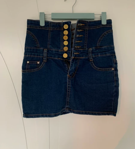 高腰牛仔短裙 高弹力适合1尺9–2尺4内腰...