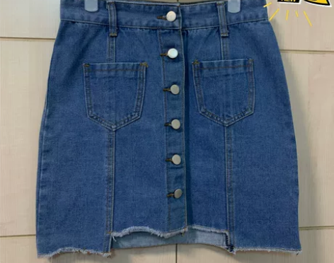 阔色 修身显瘦包臀牛仔半身裙 短裙 M码 ...