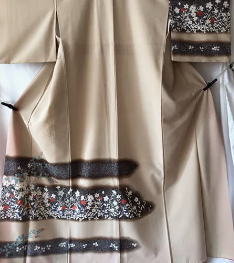 kiya喜屋米色晕染花叶访问 材质：化纤 ...