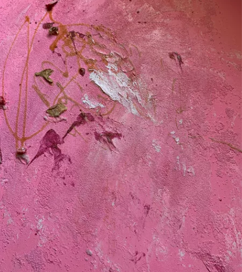 粉色肌理画蔷薇恋人抽象原创手绘 50*60...