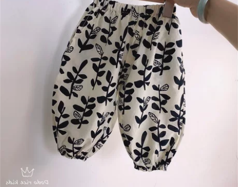 女童裤子2022夏季新款宽松宝宝薄款棉麻裤...