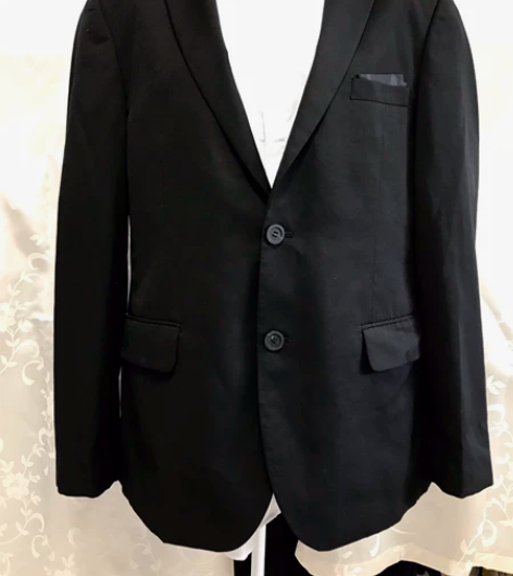 TBILLOSY黑色男士西装外套夏季薄款西...