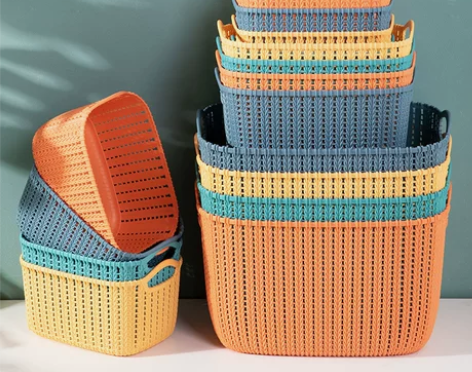 10个桌面收纳篮杂物盒零食置物篮收纳筐洗浴...