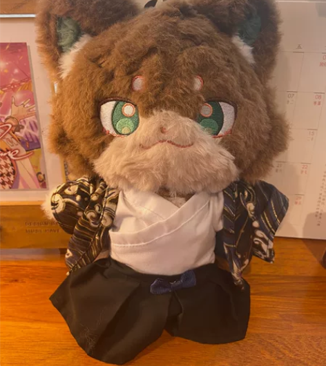 三毛缟斑 棉花娃娃 斑小喵 两只耳朵位置有...