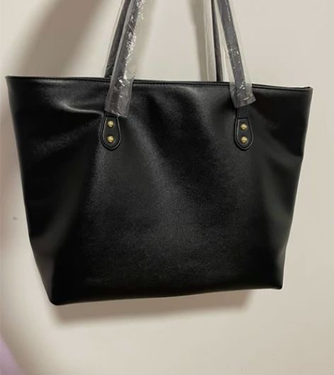 全新黑色大托特包，复古花内衬，大容量包，手...