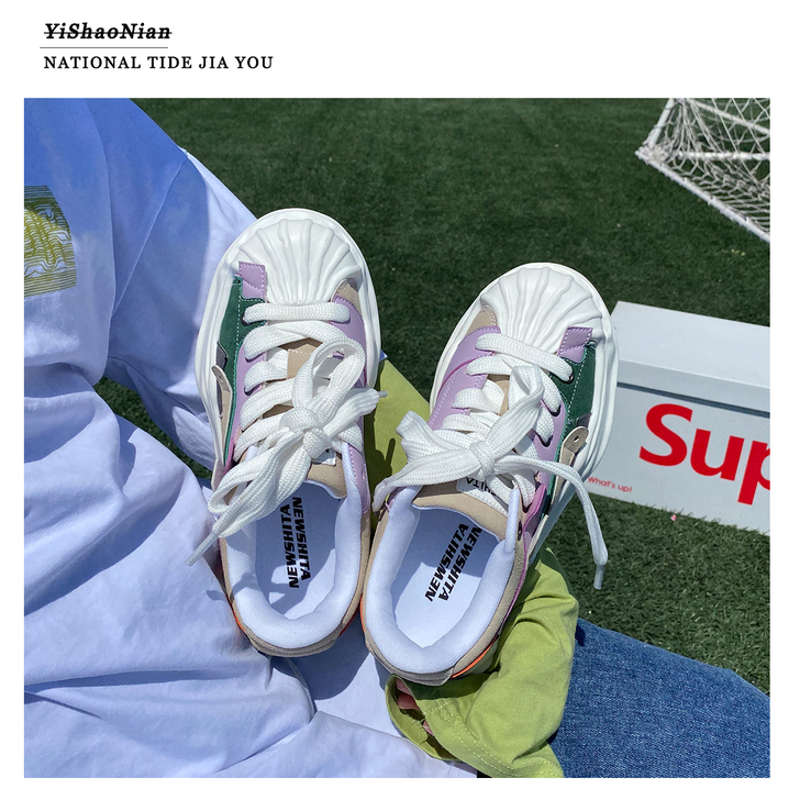 易少年 小众小清新大头溶解鞋女ins超火百...