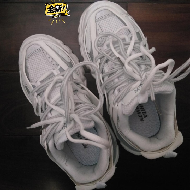 2021新款粉色荧光绿网红超火反光老爹鞋女...