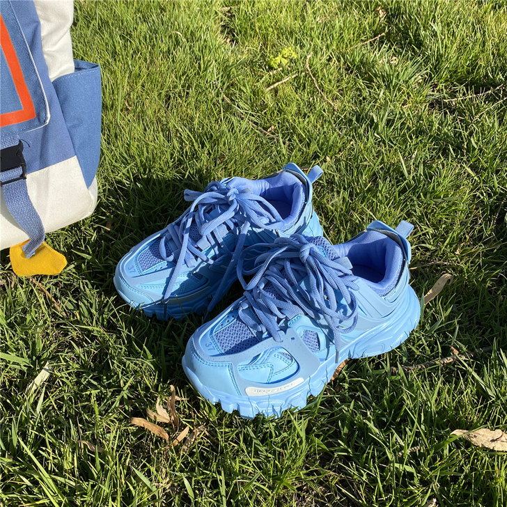 易少年 经典情侣拼色老爹鞋女ins超火复古...