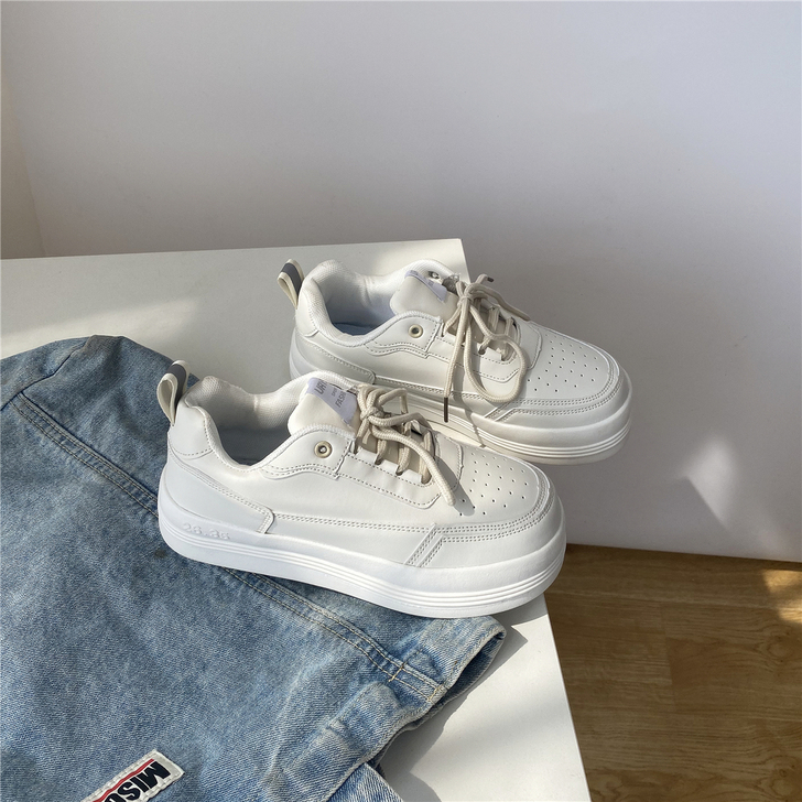 易少年 可爱大头鞋女ins超火百搭厚底小白...