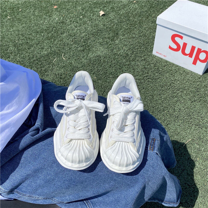 茹思琪 大头帆布鞋溶解鞋老爹鞋ins超火百...