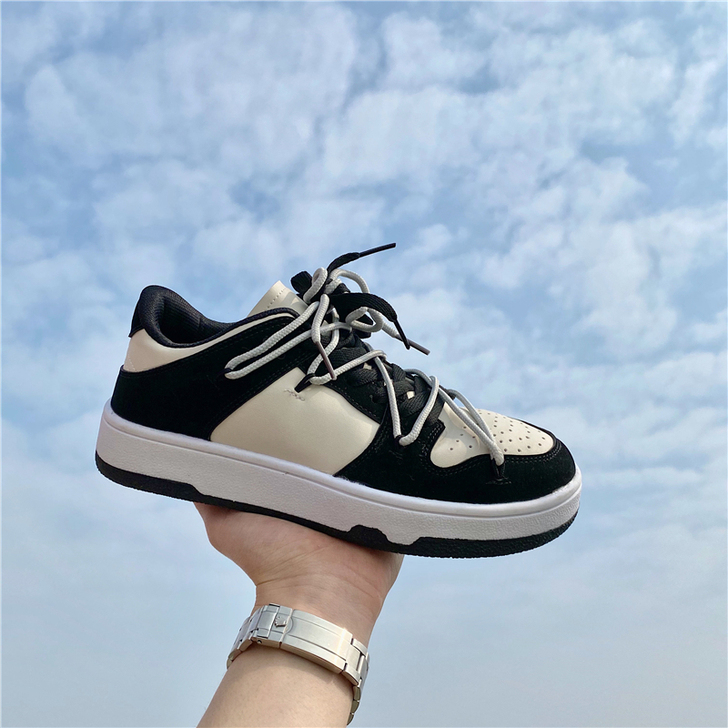 chin港风复古女板鞋ins超火百搭运动休...