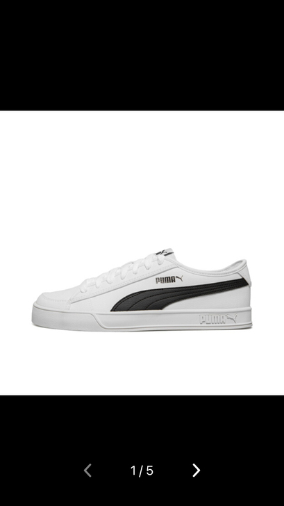 Puma 彪马经典男女情侣板鞋黑白皮面二代...