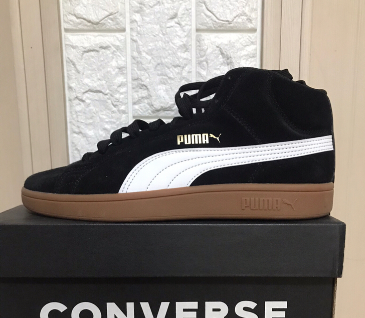 PUMA彪马板鞋男鞋女鞋运动鞋中帮翻毛皮黑...