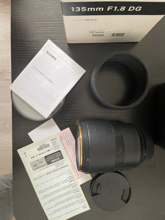 尼康口 适马 135 几乎全新没怎么用包装...
