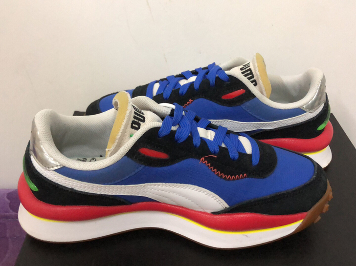 彪马，PUMA Style Rider蓝白...