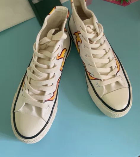 出全新37码高帮帆布鞋24元包邮出实拍图，...