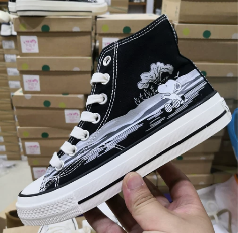 LEDIN乐町女士高帮帆布鞋，仅35/36...