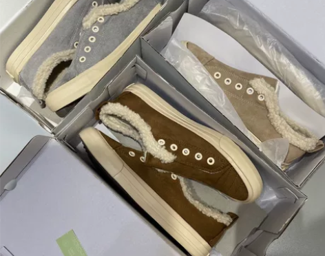 出口单麂皮绒保暖板鞋单鞋懒人一脚蹬无系带加...