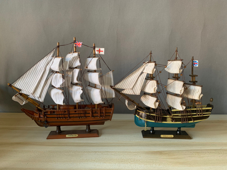 两款一起便宜出，木质帆船模型摆件