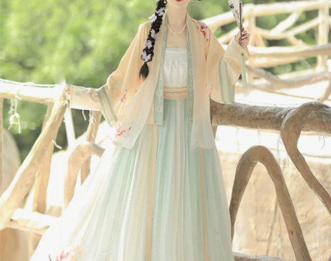 星婉 宋制汉服女长袖短衫半袖褙子齐腰褶裙原...