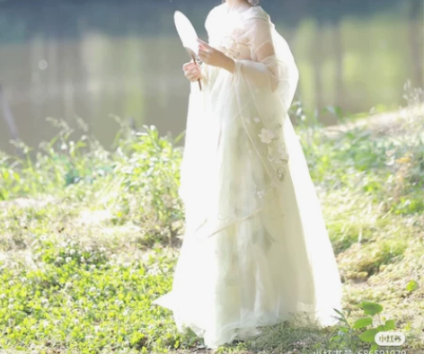 ?七月夕 白芙 绣花南北朝大袖襦一片式齐胸...