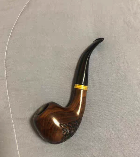 【包邮】实木烟斗男士便携小号传统老式黑檀木...