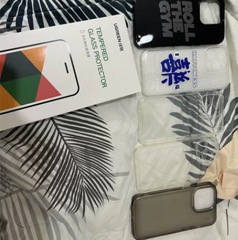 绿联苹果13pro钢化膜手机贴膜防摔高清保...