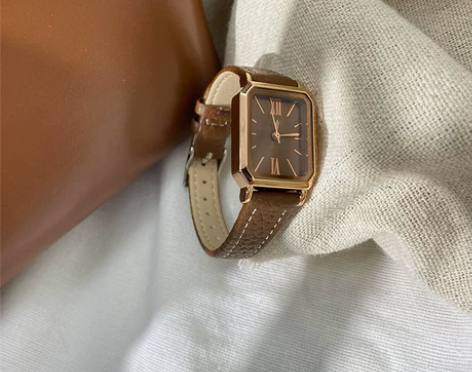 ins设计莫兰迪色 女生皮带方形轻奢小众高...