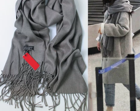 上海故事围巾女冬季纯色大披肩长款男士情侣款...