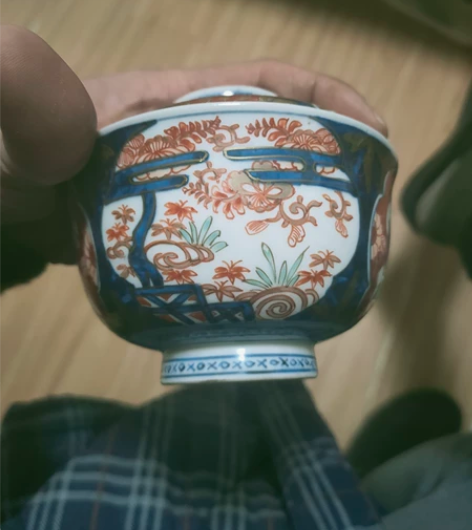 晚清青花五彩盖碗/尺寸10.9*9公分81...