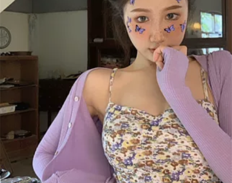 LGGSTYLE chic风抽绳系带性感紫...