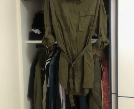 veromoda工装风中长款收腰衬衫外套，...