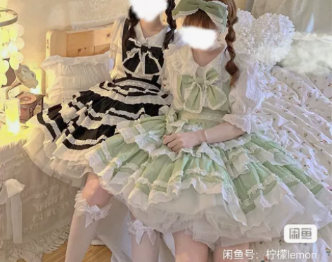 全新带吊夏日苏打黑色sk m码 有蝴蝶结背...