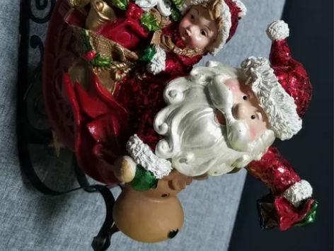 孤品圣诞节老物摆件，做工精致，孤铁架有轻微...